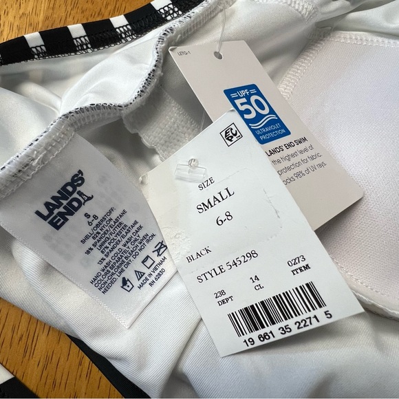 •new• LANDS END Tugless Striped One Piece Swimsuit - Picture 6 of 6